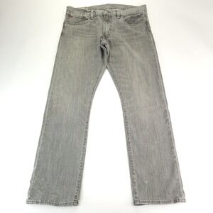 Ralph Lauren Jeans Mens 34x30 Stone Wash Gray Varick Slim Straight Black Label